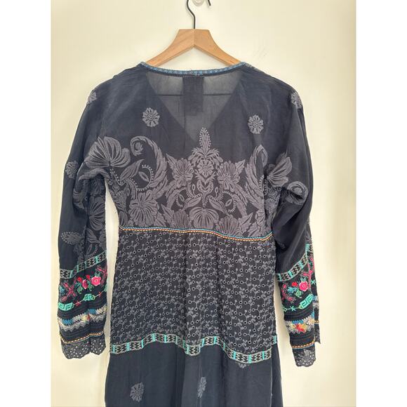 Johnny Was Embroidered Nori Boho Midi Dress - Small - Picture 8 of 10